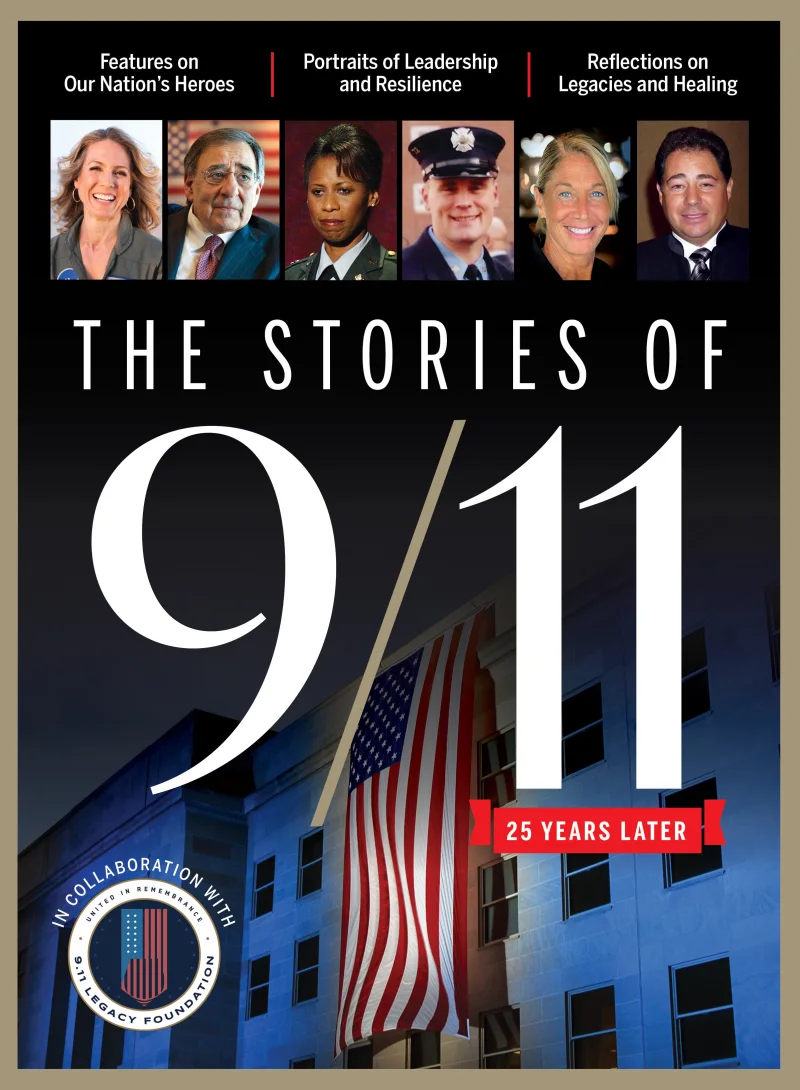 The Stories of 9/11: 25 Years Later bookazine cover, in collaboration with the 9/11 Legacy Foundation